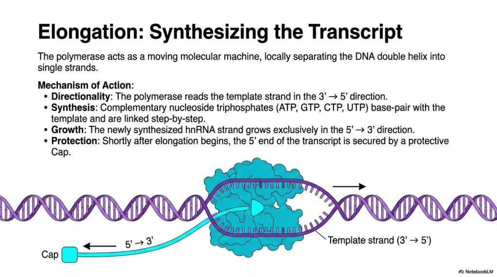 Slide 9: The Elongation Phase of Eukaryotic Transcription