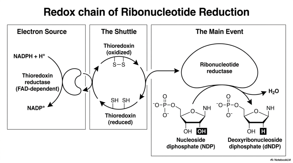 The Redox Chain of Nucleotide Biosynthesis