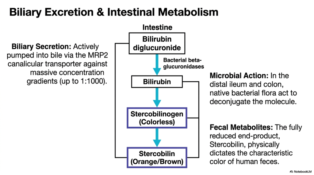 Slide 10: Intestinal Metabolism and Excretion in Heme Degradation