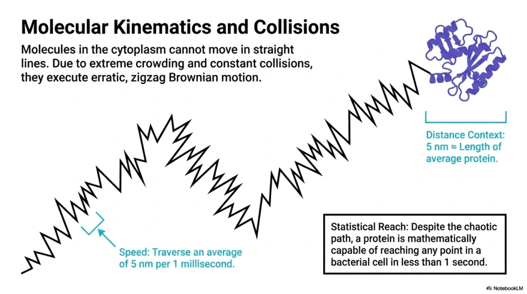 Slide 10: Bacterial Cell Structure: Molecular Kinematics - Why Brownian Motion Drives Biochemistry