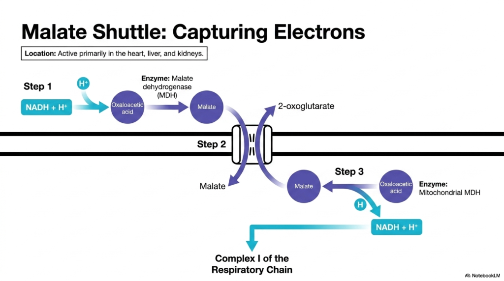 Slide 10: The Malate Shuttle and Mitochondrial Transport Systems