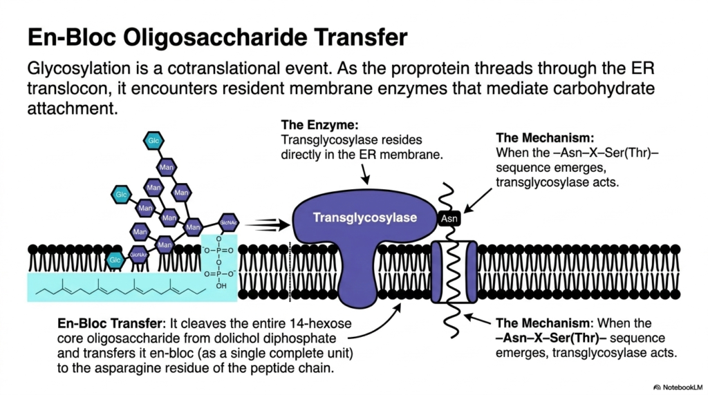 Slide 10: Executing Protein Synthesis: En-Bloc Oligosaccharide Transfer