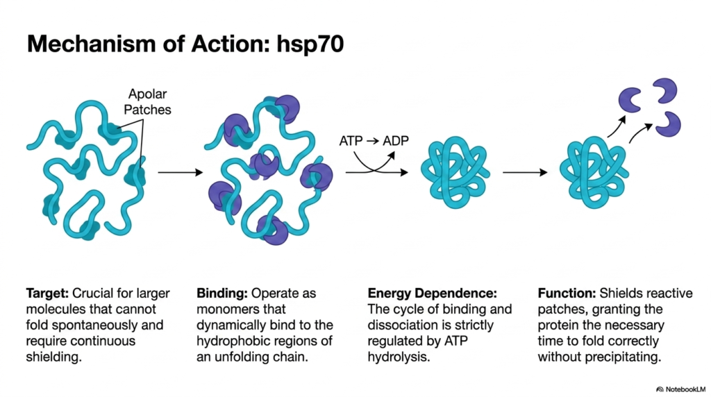 Slide 10: The Dynamic Mechanism of hsp70 in Protein Maturation