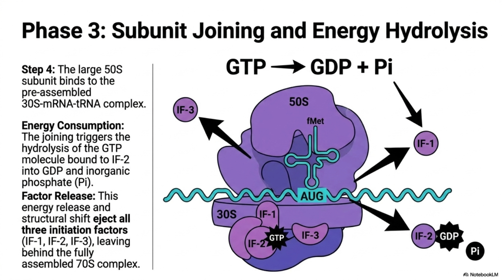 10. Protein Translation Initiation: Phase 3 - Subunit Joining and Energy Hydrolysis