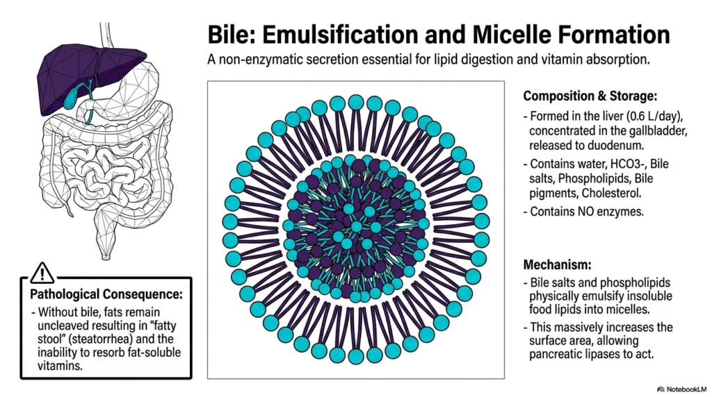 Slide 10: Bile, Emulsification, and the Support of Digestive Enzymes