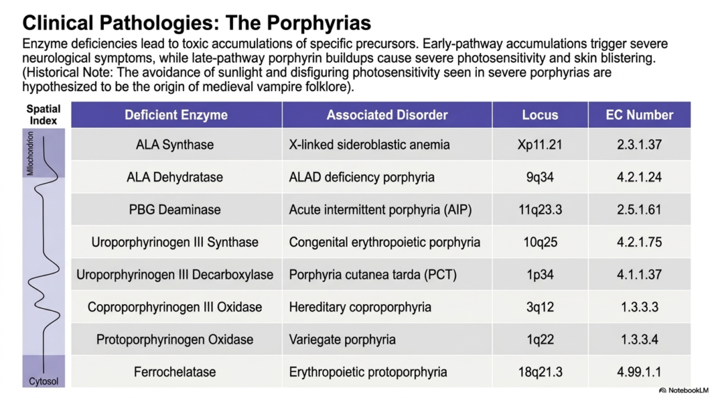 Slide 12: Clinical Pathologies of Heme Biosynthesis: Unmasking the Porphyrias