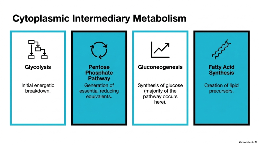 Slide 12: Bacterial Cell Structure: Intermediary Metabolism - Why Core Pathways Reside in the Cytoplasm