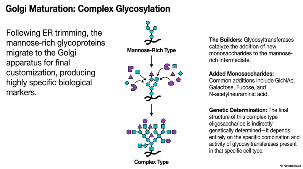 Slide 12: Perfecting Protein Synthesis: Golgi Maturation and Complex Glycosylation