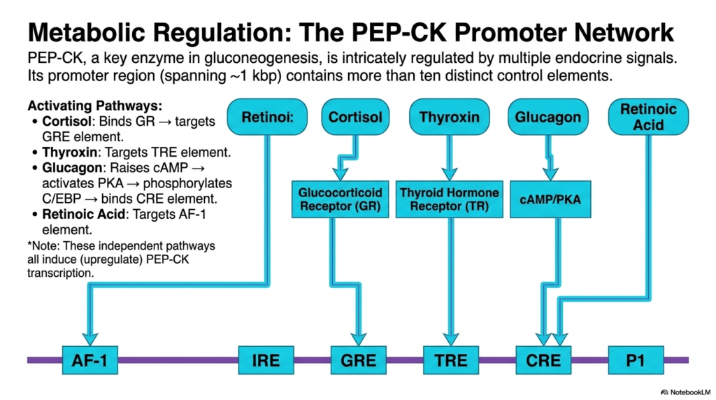 Slide 12: Metabolic Networking in Eukaryotic Transcription: The PEP-CK Promoter