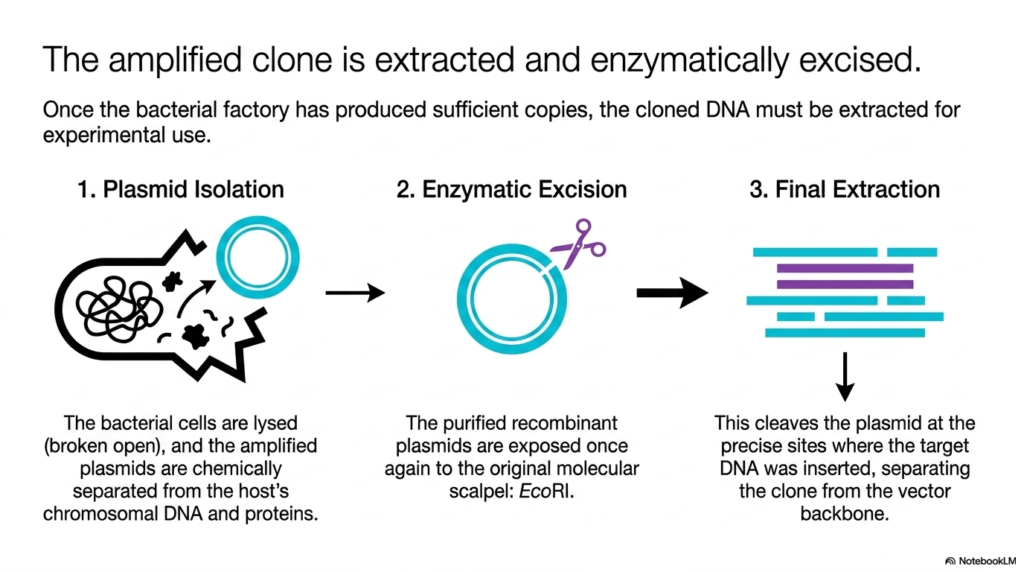 Slide 12: Plasmid Extraction and Excision in DNA Cloning: Retrieving the Product