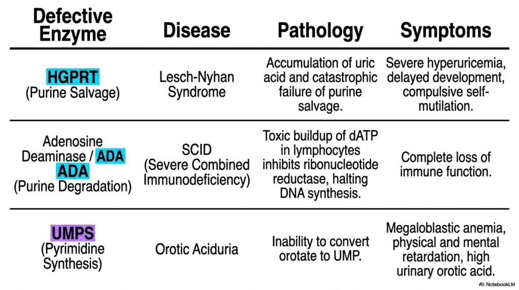 Clinical Pathologies of Nucleotide Biosynthesis