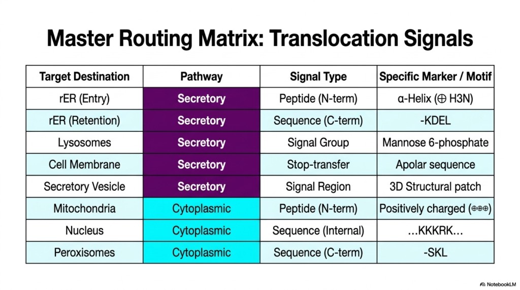 Slide 13: The Master Matrix of Protein Sorting and Exocytosis