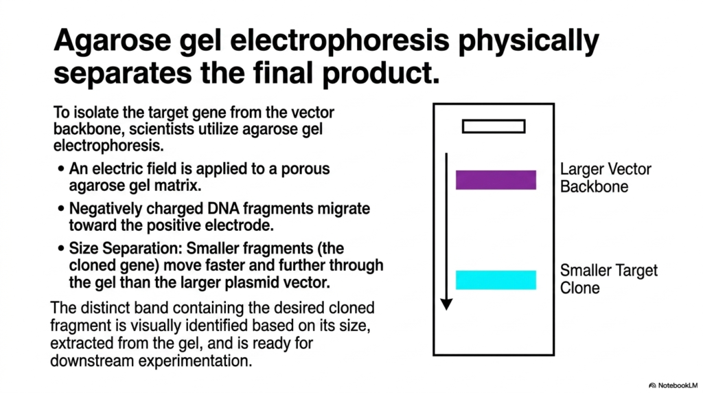 Slide 13: Gel Electrophoresis in DNA Cloning: Physical Separation by Size