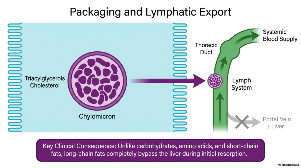 Slide 13: Packaging and Lymphatic Export in Intestinal Resorption