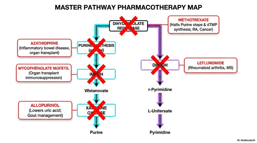 Pharmacotherapy Map of Nucleotide Biosynthesis