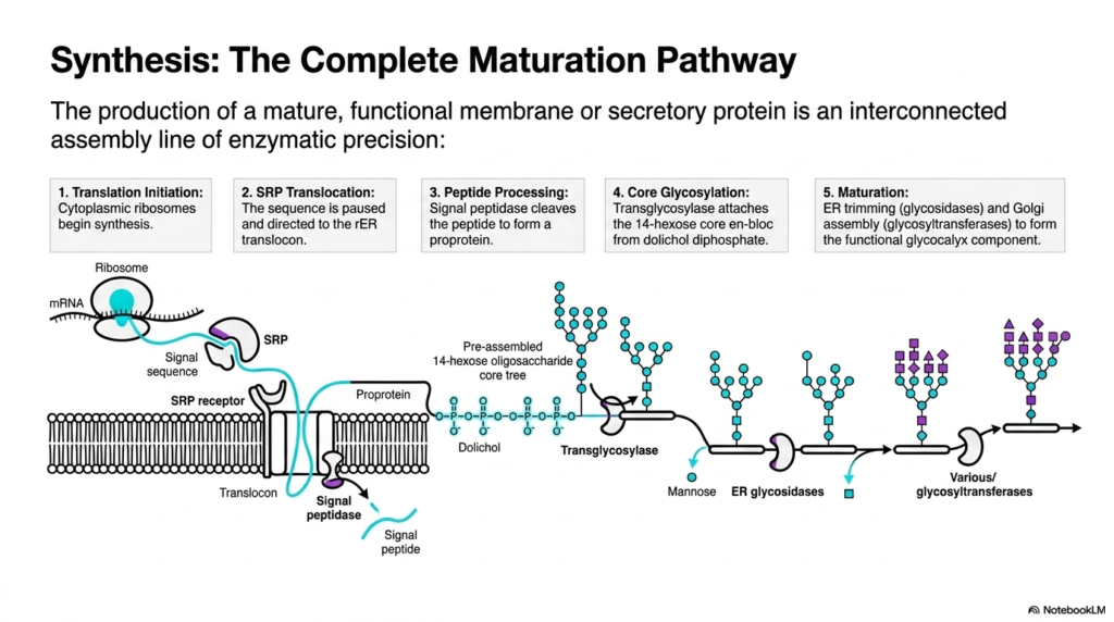 Slide 14: Culminating Protein Synthesis: The Complete Maturation Pathway