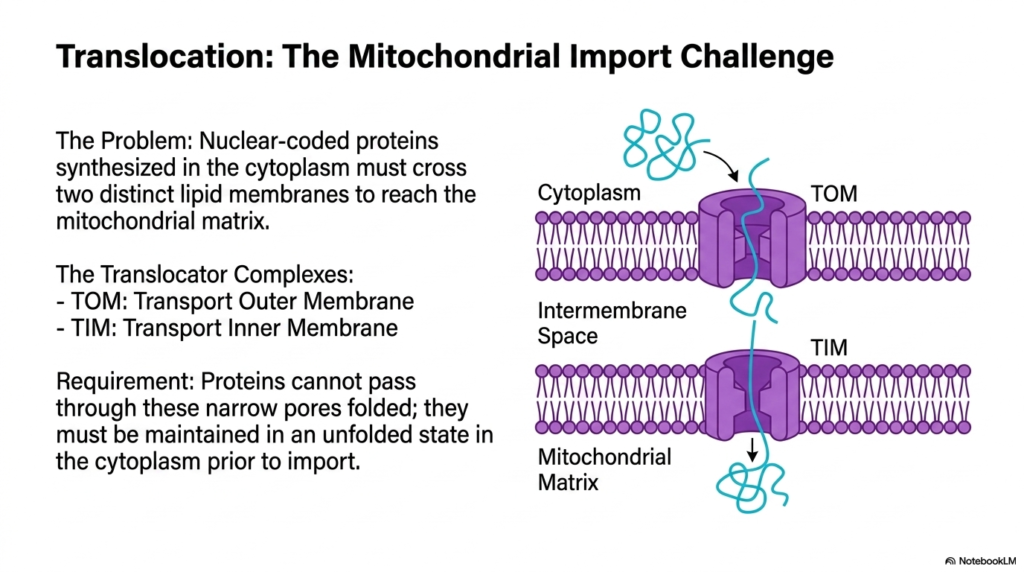 Slide 14: The Mitochondrial Import Challenge in Protein Maturation