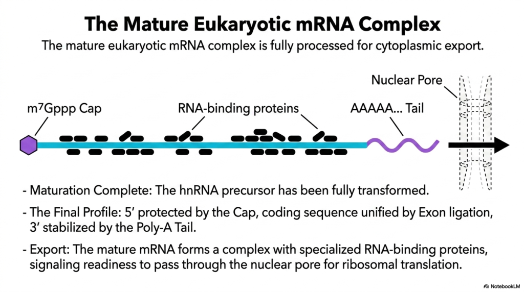 Slide 14: The Final Product of RNA Maturation: The Mature Eukaryotic mRNA