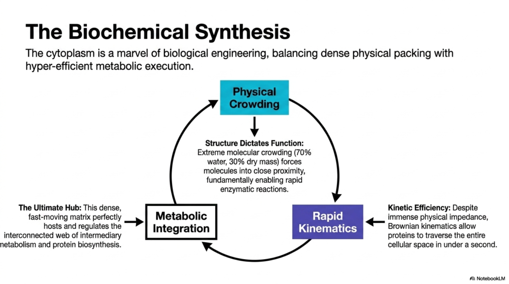Slide 15: Bacterial Cell Structure: The Biochemical Synthesis - How Crowding Creates Efficiency