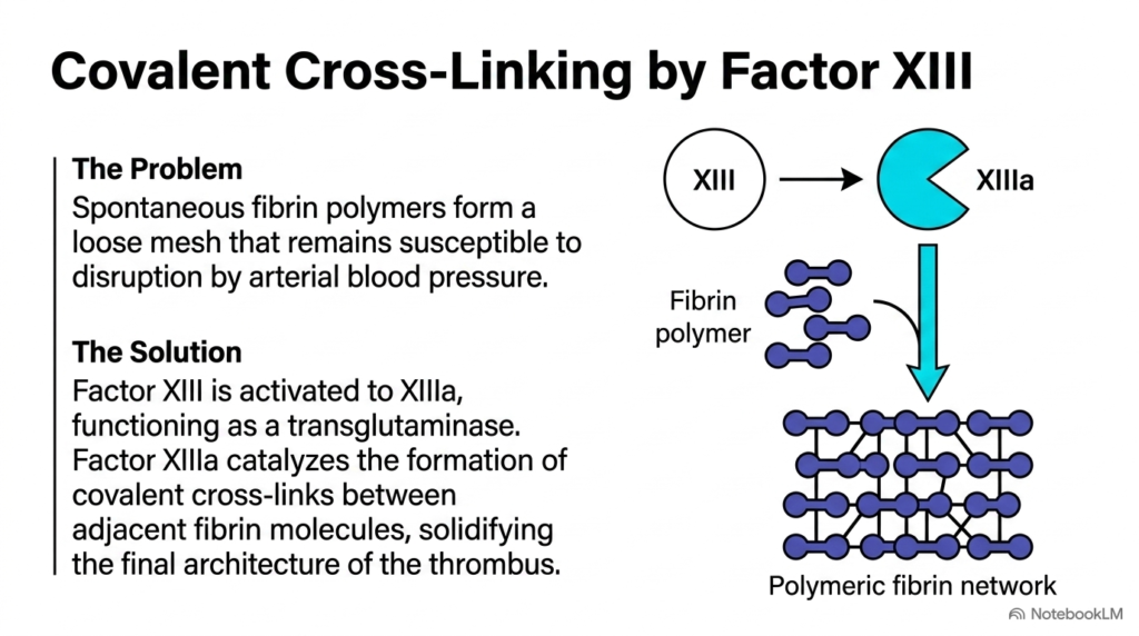 Slide 4: Factor XIII and Clot Stabilization in Blood Coagulation