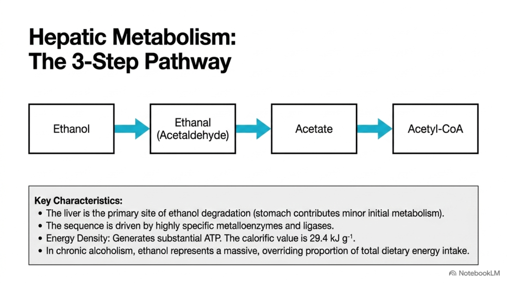 Slide 4: The Three-Step Hepatic Pathway of Ethanol Metabolism