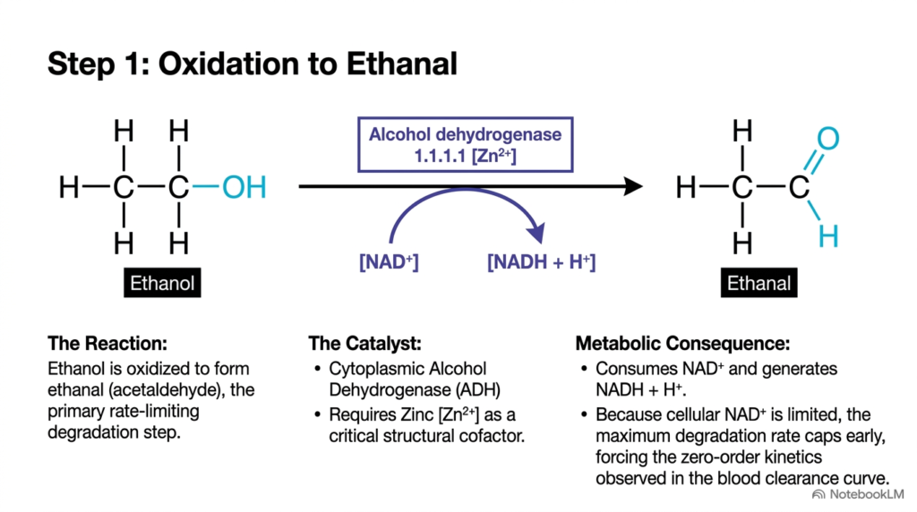 Slide 5: Enzymatic Oxidation to Ethanal in Ethanol Metabolism