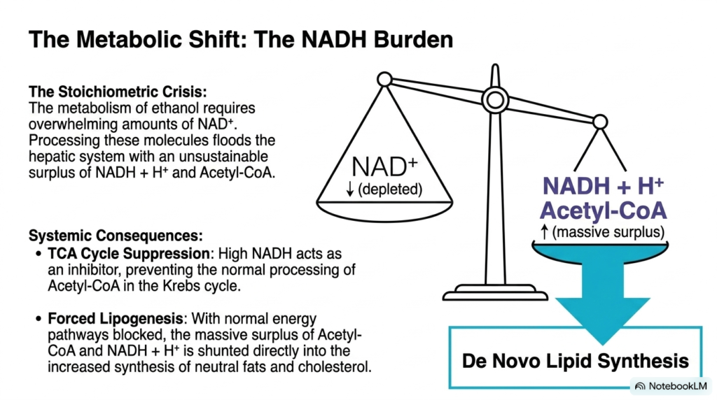 Slide 9: The NADH Burden and Metabolic Shifts in Ethanol Metabolism