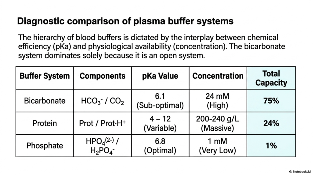 Slide 12: Comparing Buffer Systems in Acid-Base Balance