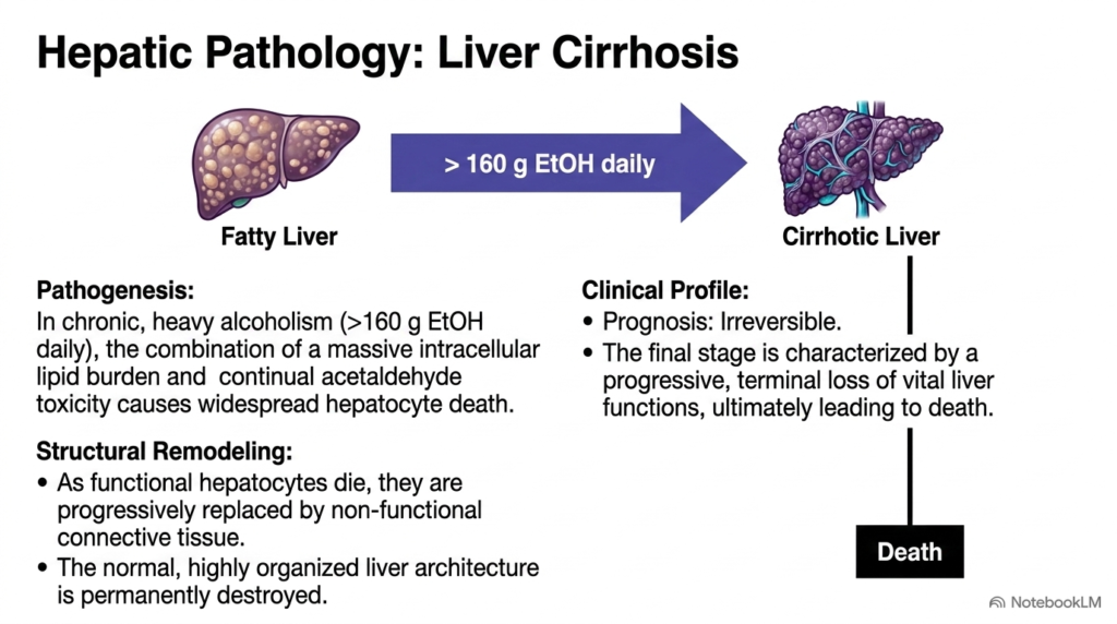 Slide 12: Progression to Liver Cirrhosis in Ethanol Metabolism