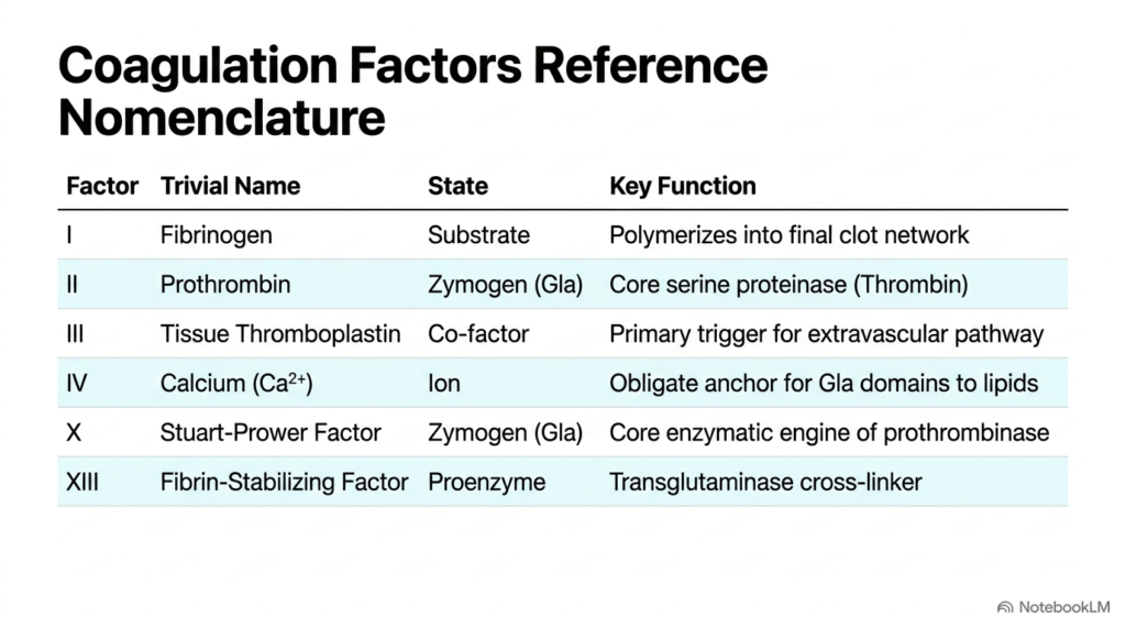 Slide 13: A Biochemical Reference of Blood Coagulation Factors