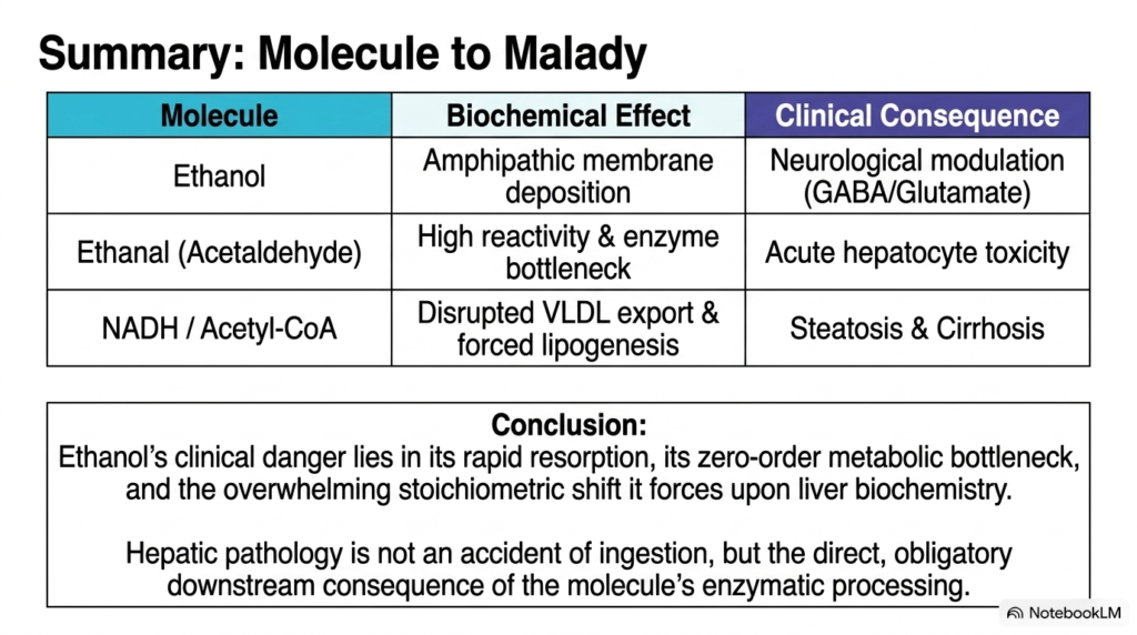 Slide 13: Summary of Biochemical Cascades in Ethanol Metabolism