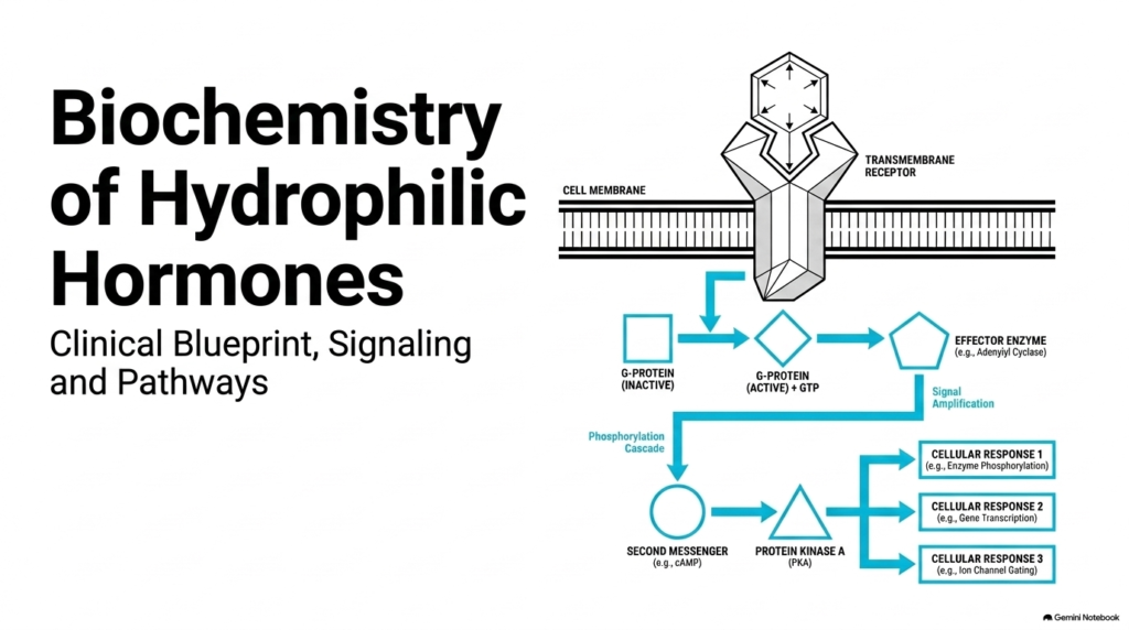 Slide 1: Biochemistry of Hydrophilic Hormones – Clinical Blueprint, Signaling, and Pathways
