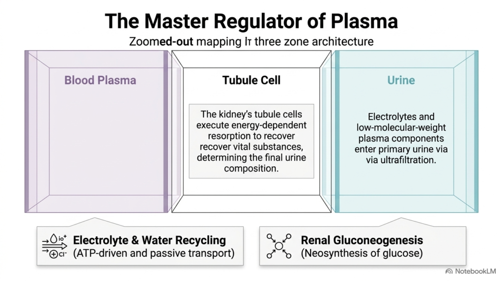 Slide 2: Three-Zone Architecture of Renal Electrolyte Resorption