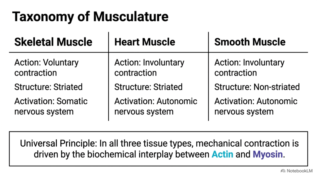 Slide 2: Tissue Taxonomy and Universal Principles of Muscle Contraction
