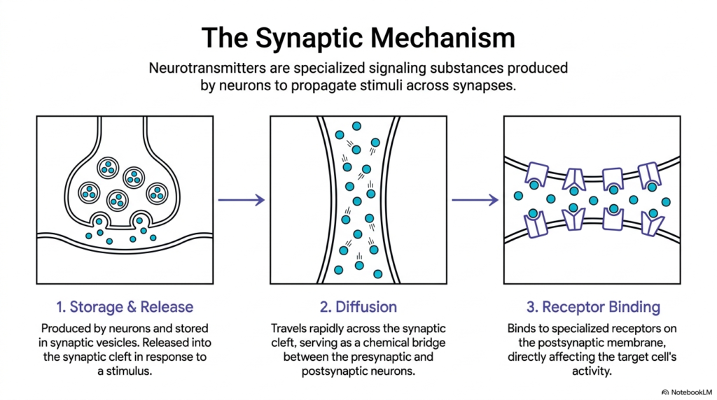 Slide 2: The Synaptic Mechanism of Neurotransmitters