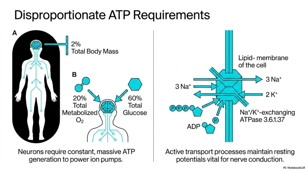 Slide 2: Disproportionate ATP Demands in Brain Metabolism