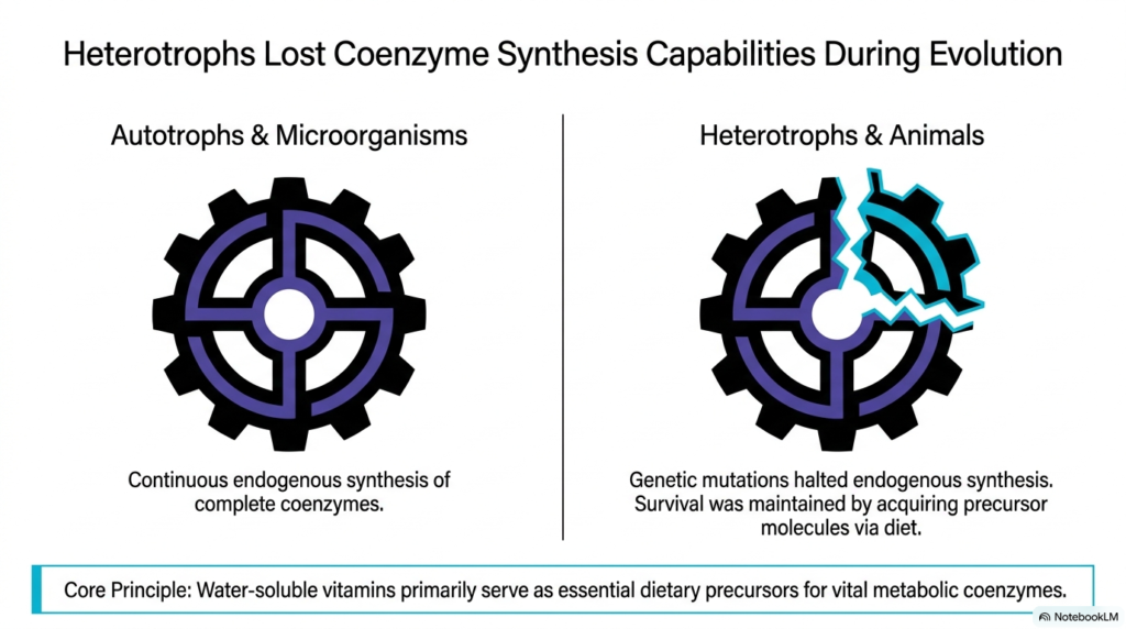 Slide 2: Evolutionary Loss of Biosynthesis for Water-Soluble Vitamins