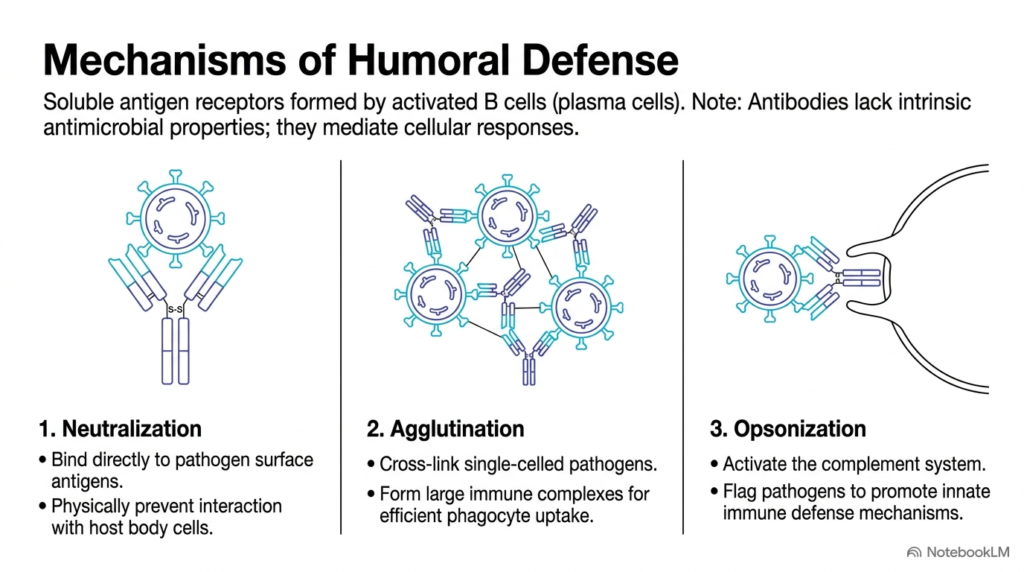 Slide 2: Mechanisms of Humoral Defense Mediated by Antibodies