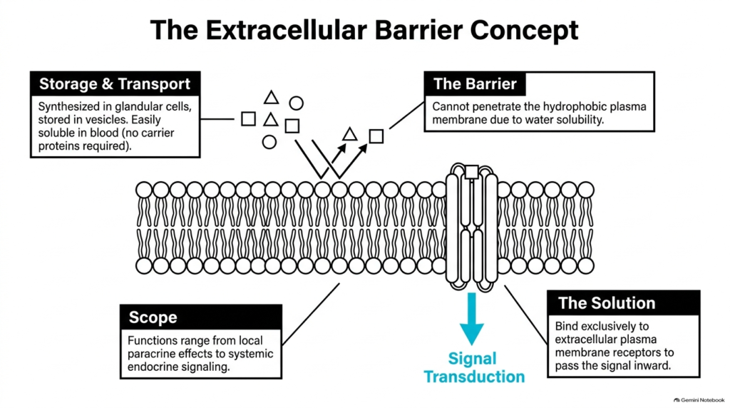 Slide 2: The Extracellular Barrier Concept for Hydrophilic Hormones