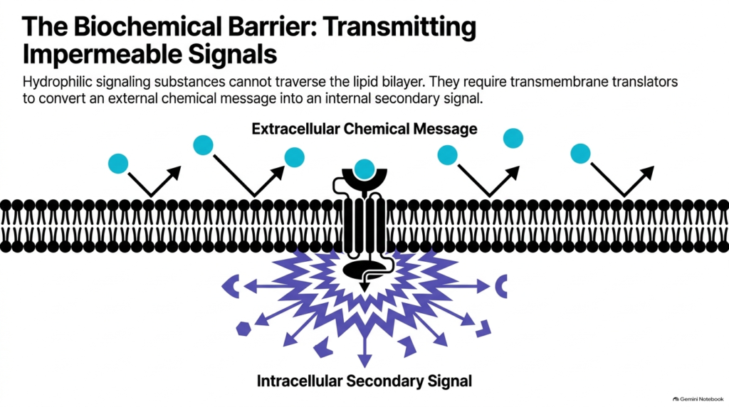Slide 2: The Biochemical Barrier in the Hydrophilic Hormone Mechanism of Action