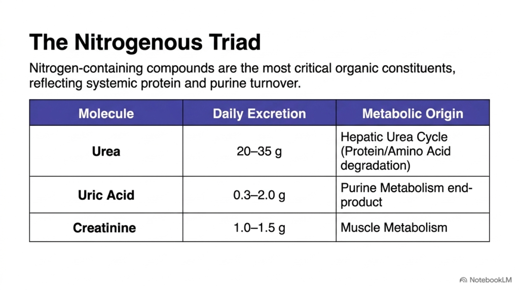 Slide 3: The Nitrogenous Triad in Urine Biochemistry