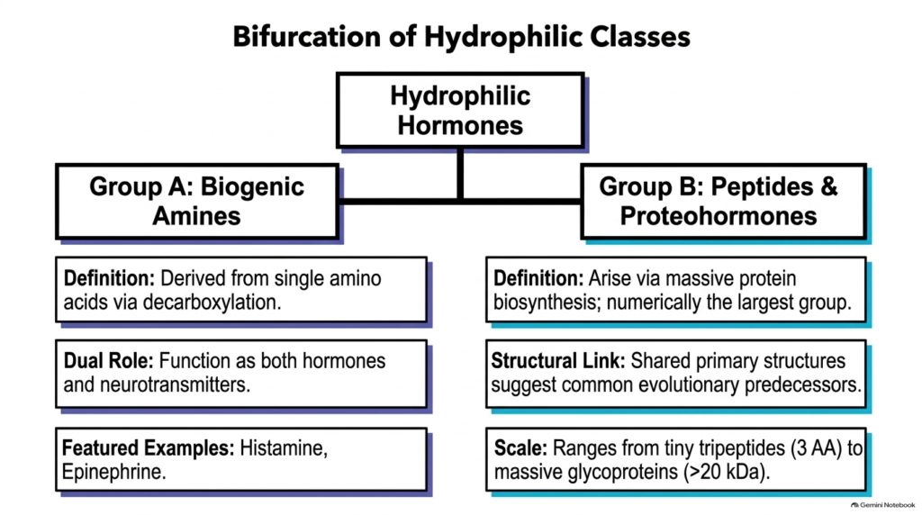 Slide 3: Bifurcation of Hydrophilic Hormones into Structural Classes