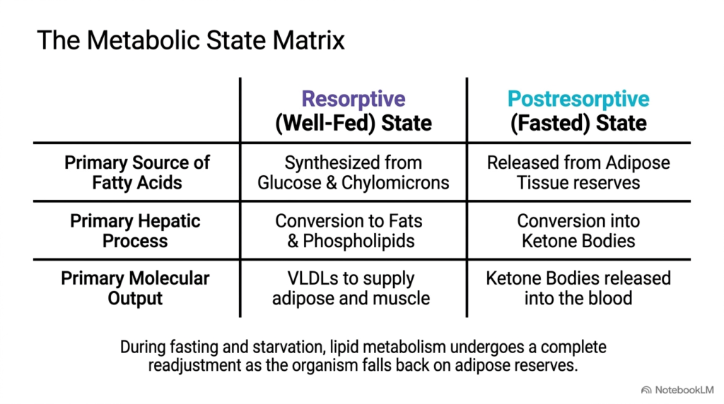Slide 4: Metabolic State Transitions in Hepatic Lipid Metabolism
