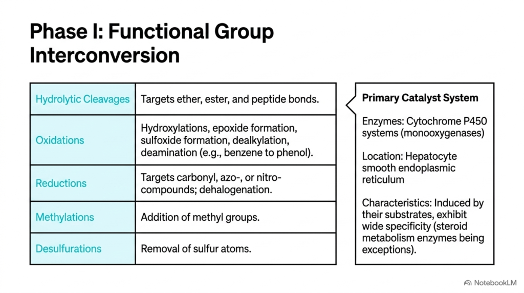Slide 4: Phase I Reaction Types in Metabolic Biotransformation
