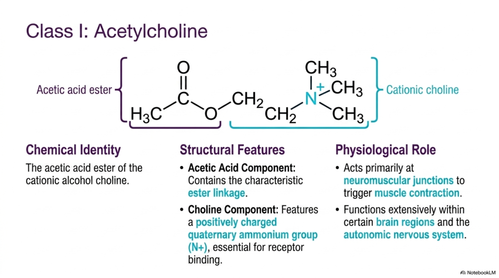 Slide 4: Class I Acetylcholine as Exemplary Neurotransmitters