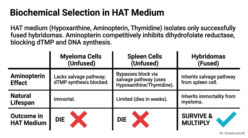 Slide 4: Monoclonal Antibodies and Biochemical Selection in HAT Medium