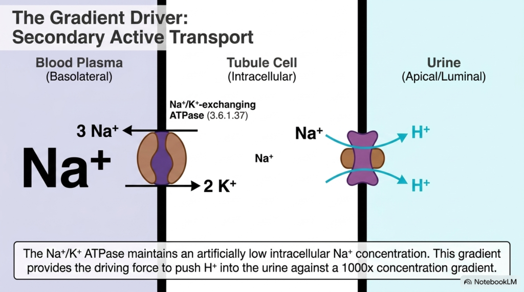 Slide 05: Secondary Active Transport Driving Renal Acid-Base Balance