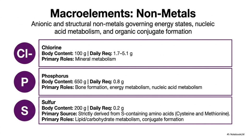 Slide 5: Non-Metallic Macroelements in Minerals and Trace Elements