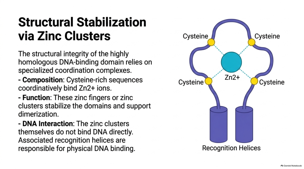 Slide 5: Lipophilic Hormones Mechanism of Action — Structural Stabilization via Zinc Clusters