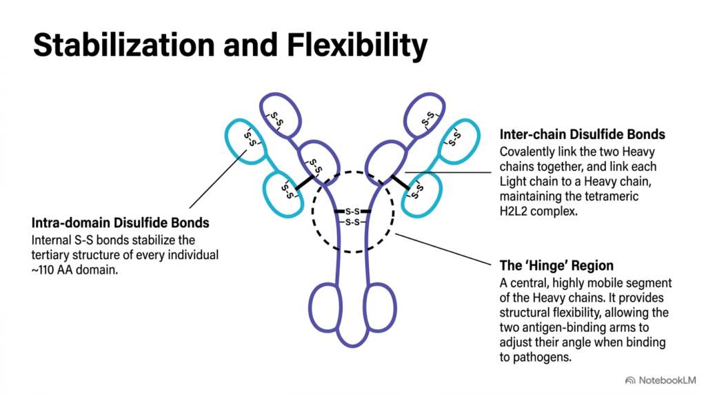 Slide 5: Structural Stabilization and Flexibility in Antibodies